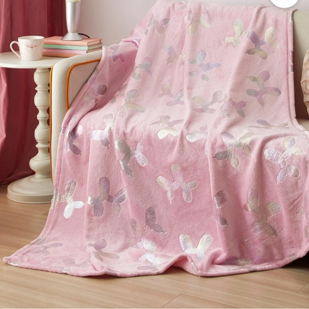 Balloon Dogs Pink Plush Throw Blanket 50" x 60", by Way to Celebrate
